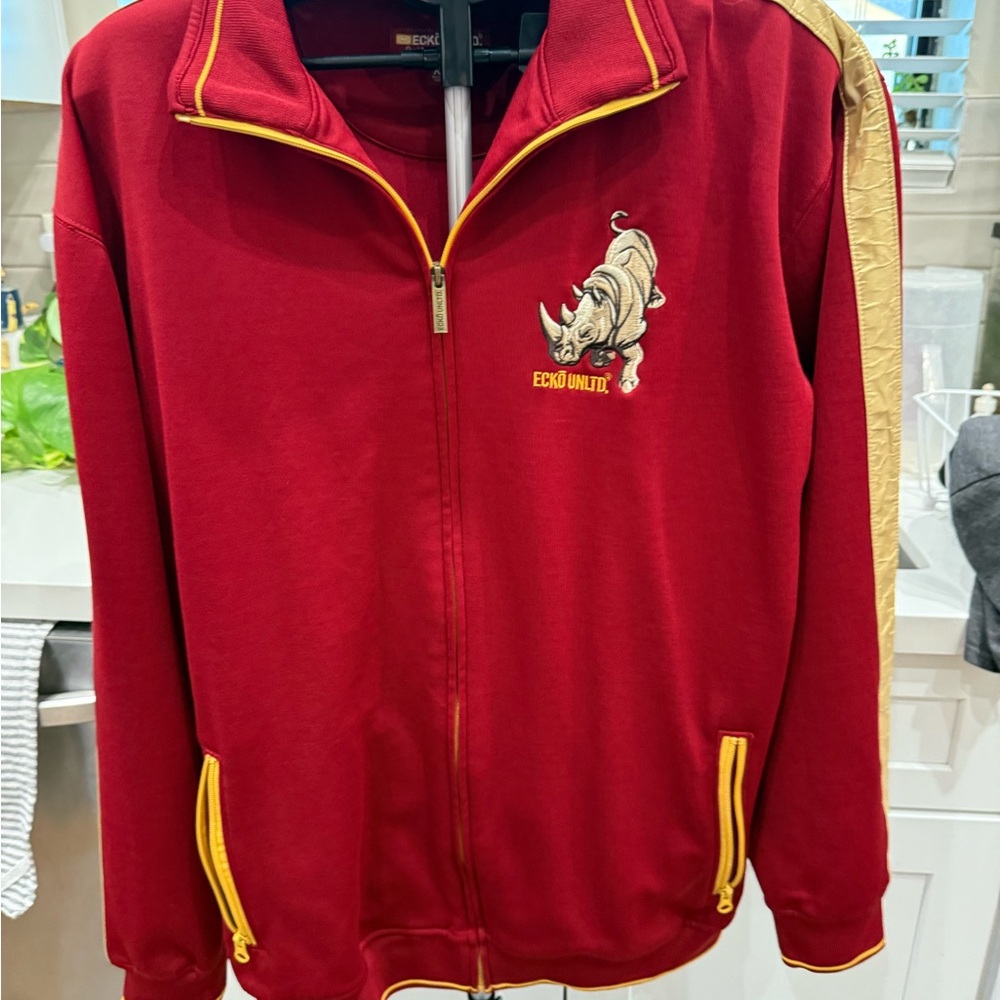 Ecko Unlimited Burgundy Bomber with Gold Details